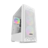 NIKCORP Gaming kućište GACRUX Midi Tower, ATX, Micro-ATX, Mini-ITX, kaljeno staklo, bijelo, 4 RGB ventilatora