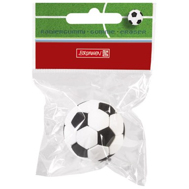BRUNNEN Gumica Nogomet fi 3,5 cm 10-29890 38, bijelo/crna, blister