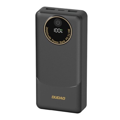 DUDAO Powerbank K12Pro, 20. 000 mAh, USB / USB-C 22,5W, crno