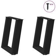 Noge stolića za kavu U-oblika 2 kom crne 38x(42-43) cm čelik