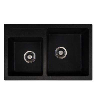 METALAC Sudoper standardni XGRANIT XQUADRO PLUS, crni