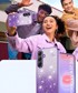 Stražnja maskica za Samsung Galaxy A37 5G, svjetlucavi cvijet, ljubičasta