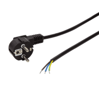 LOGILINK 90° CEE7/7 kabel za napajanje s otvorenim krajem, 1,5 m, crni, univerzalni