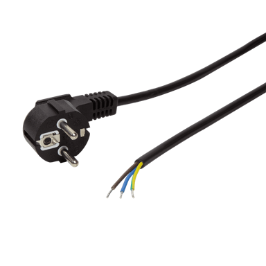 LOGILINK 90° CEE7/7 kabel za napajanje s otvorenim krajem, 1,5 m, crni, univerzalni