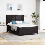 Box spring krevet Bez modela s madracem 140x200 cm baršun, s gumbima, crna