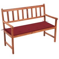 Vrtna klupa, 120 cm, bagremovo drvo, crvena