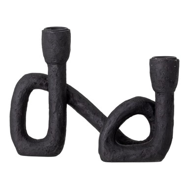 BLOOMINGVILLE Crni svijećnjak Mashel, visina 16,5 cm