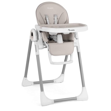 NUKIDO Hranilica BELO, sa stolom i funkcijom ljuljačke, siva