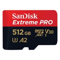 SANDISK MicroSDXC 512GB Extreme PRO + SD Adapter up to 200MB/s & 140MB/sA2 C10 V30 UHS-I U3