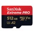 SANDISK MicroSDXC 512GB Extreme PRO + SD Adapter up to 200MB/s & 140MB/sA2 C10 V30 UHS-I U3