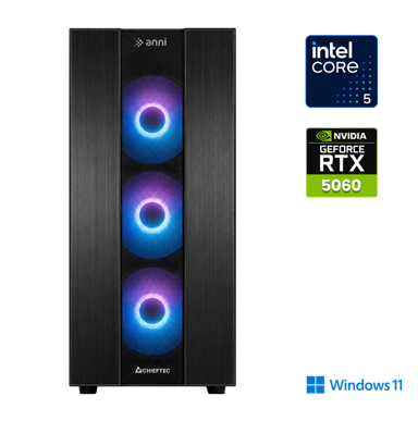 ANNI Gaming računalo Gamer Advanced / Intel Core i5-14400F, 16GB, 1TB, RTX 5060, Windows 11 Home