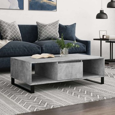 Stolić za kavu 104x60x35 cm konstruirano drvo - beton siva