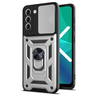 OVERBOARD Oklopna futrola za Samsung Galaxy S21 FE, CamShield Slide, srebrna