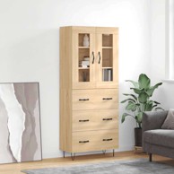 Visoka komoda hrasta sonome 69 5x34x180cm od konstruiranog drva , ladice