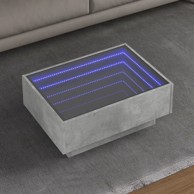 Stolić za kavu LED siva boja betona 70x50x30 cm drveni