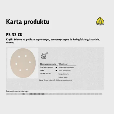 KLINGSPOR Samoljepljivi brusni disk PS33CK GLS3, 150 mm, granulacija 60, 100 komada