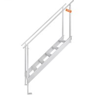 VEVOR Ljestve za pristanište, 6 stepenica, dvostruki rukohvati, podesiva visina 109,2-129,5 cm, aluminij