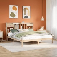 Krevet s regalom za knjige bez madraca 180x200 cm od borovine