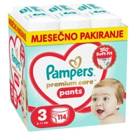 PAMPERS Pelene gaćice, Premium Care Pants, veličina 3, 6–11 kg, 114 kom