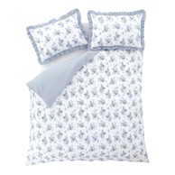CATHERINE LANSFIELD Posteljina Lucie Floral Frill za krevet za jednu osobu 135x200 cm Bijela/plava