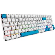 SHARKOON Gaming tipkovnica Skiller SGK50 S2 PBT, bijela, RGB LED, hot-swap, Gateron G Pro 3.0 Yellow, USB, DE raspored