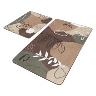 MILA HOME Smeđe od samta kupaonske prostirke u setu 2 kom 60x100 cm Abstract Faces