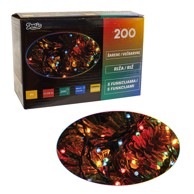 200 lampica, riža, šarene, 8 funkcija