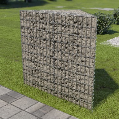 Gabionska sadilica od pocinčanog čelika, 75 x 75 x 100 cm
