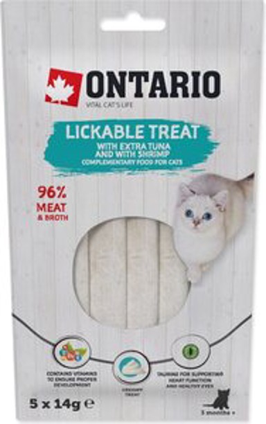 ONTARIO Poslastica za mačke 5×14 g, tuna i kozice