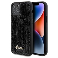 GUESS Navlaka Sequin Script Metal, za iPhone 12/12 Pro, crna