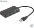NATEC USB hub Moth, USB-C, 4x USB-A, crni