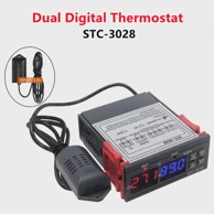STC Digitalni termostat s kontrolom temperature i vlage, STC-3028, 110–220 V, crna