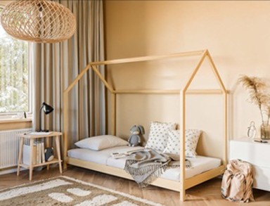 Drveni dječji krevet Lucky, 180 x 80 cm, svijetlo drvo