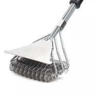 NETSCROLL Četka za roštilj s metalnim strugalom 43 cm