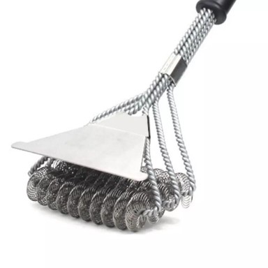 NETSCROLL Četka za roštilj s metalnim strugalom 43 cm