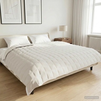 Težak pokrivač, 220 × 240 cm, 11 kg, 100% pamuk, 205T, bijeli