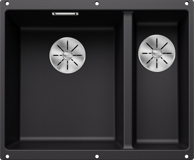 BLANCO Sudoper SUBLINE 340/160-U InFino SILGRANIT, veliki bazen lijevo, crni