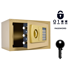 NIKCORP Oklopni kućni sef, elektronička brava i ključ, alarmni sustav, montaža na zid, dimenzije 20 × 31 × 20 cm, čelik, zlatna