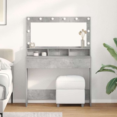 Toaletni stolić s LED svjetlima, beton siva