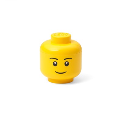 LEGO® Kutija za pohranu u obliku glave Boy 10.5x10.6x12 cm, žuta