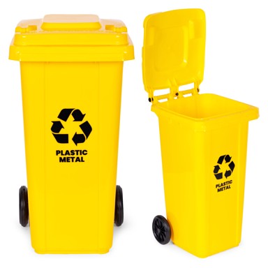 Kanta za otpad, 120 l, žuta, plastika