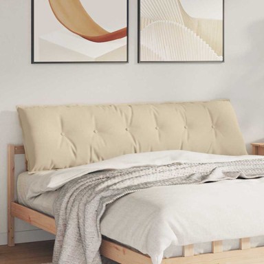 Jastuk za leđa, 180 x 50 cm, mikrofiber tkanina, krem
