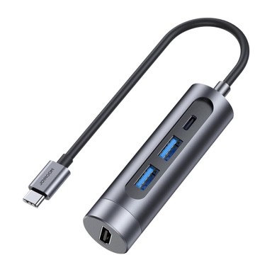 JOYROOM HUB Adapter 4 u 1 (2× USB 3.0 + USB-C 100 W + HDMI 4K), sivi