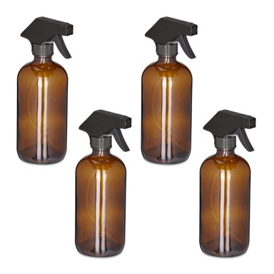 NORTHIX Staklena boca s raspršivačem, 500 ml, set 4 kom, jantarna