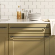 Ručke za ormarić 480mm, 5 kom, crne, od nehrđajućeg čelika