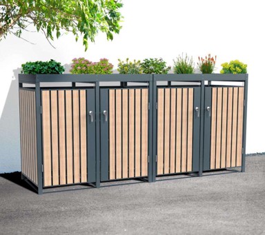 WESTMANN spremište za kante Planta, 4x240 L, 84x264x124 cm