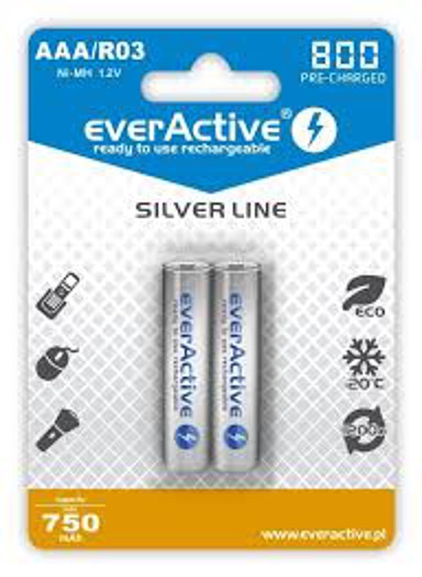 EVERACTIVE Punjive baterije Silver Line, Ni-MH R03 AAA, 800 mAh, 2 komada