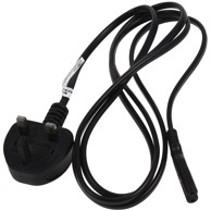 UK 3-pin priključni kabel s Type-C konektorom, 1,8 m, crni
