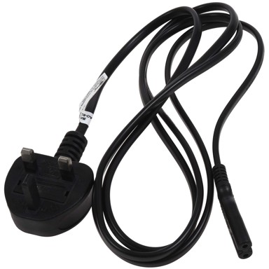 UK 3-pin priključni kabel s Type-C konektorom, 1,8 m, crni