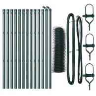 Set ograda set od 2 25x0.5 m, čelik, boja šume